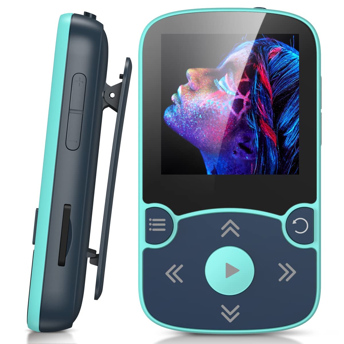 AGPTEK 64GB MP3 Player with Clip, Bluetooth 5.3 Lossless Sound with FM Radio, Vo