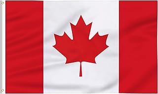 FLAGBURG Large Canada Flag 5x8 FT Large Heavy Duty Canadian Flag with Print Vivid Color and UV Fade Resistant for Canada Day Decorations Outdoors Indoors LightWeight Canada Flags with Brass Grommets