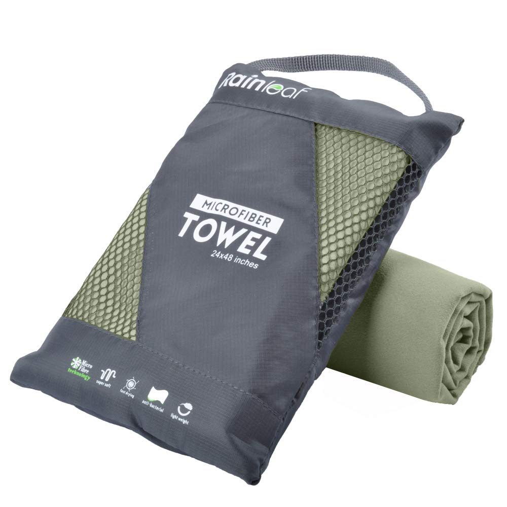 Rainleaf Microfiber Towel Quick Dry Camping & Travel & Gym Towel. Compact | Supe