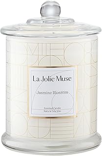 La Jolíe Muse Cedar Wood and Cypress Scented Candle, Scented Candle for Home, Natural Soy Wax Candle for Women, 70 Hours Diffusion, 280 g, Jazmín