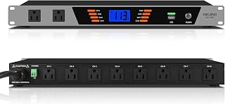 SIKUING 10 Outlet Rack Mount Power Conditioner & Sequencer - 2000W 13A Pro Audio Power Supply Controller with Voltage Readout, Surge Protector for Home Theater, Studio, Stage