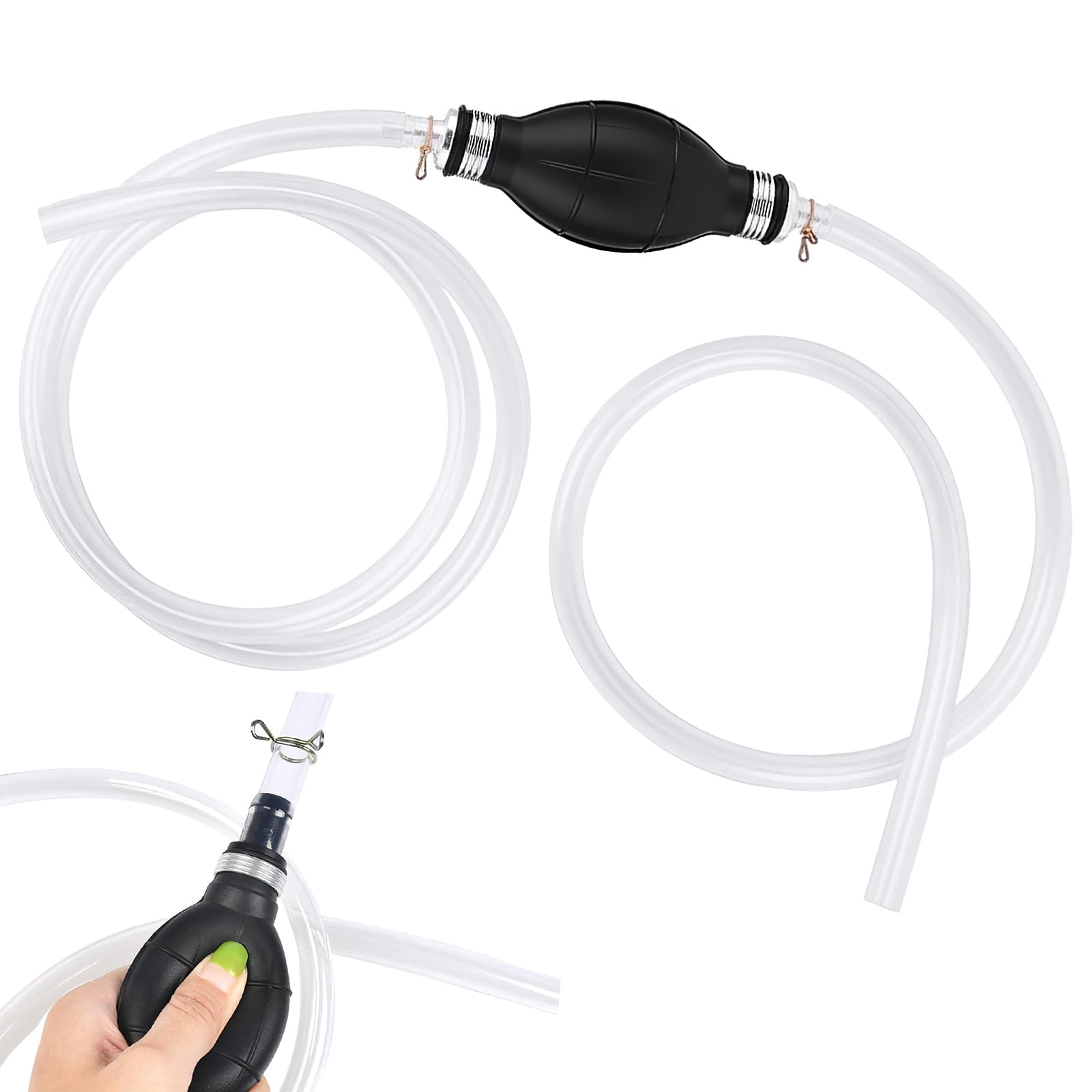 2m Syphon Pump, Car Manual Fuel Extraction Hose, Oil Extractor, Hand Fuel Siphon