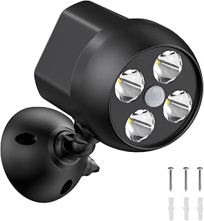NICREW Battery Powered Outdoor Security Light with PIR Motion Sensor | 120° Detection Angle, Up to 5 m Sensing Range, Motion-Activated Lighting, 20-Second Auto Shut-Off, Hassle-Free Installation