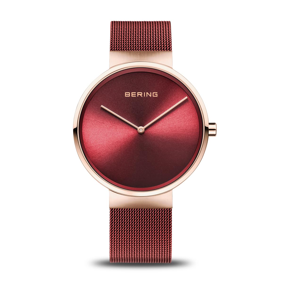 Bering Unisex Quarz Uhr | Armbanduhr 39 mm Edelstahlgehäuse und Zifferblatt | Mi