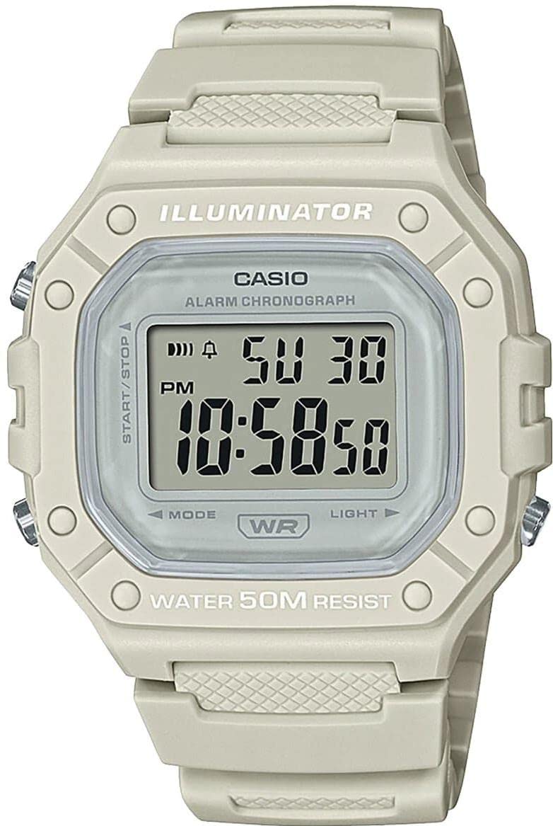 Casio Unisex 44.40mm Quartz Watch with Clear Digital dial and Cream Plastic/Resi