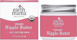 Earth Mama Organic Nipple Butter, Lanolin-Free Breastfeeding Cream, 2 fl oz | Lanolin-Free Nipple Cream for Breastfeeding, Cracked & Sore Nipples, Pump Flanges - Breastfeeding & Hospital Bag Essentials