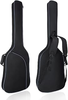 HOYIYO Bass Case Guitar Bag 9.6mm Padding Soft Case and Gig Bag with Neck Protector Strap and Pockets Black