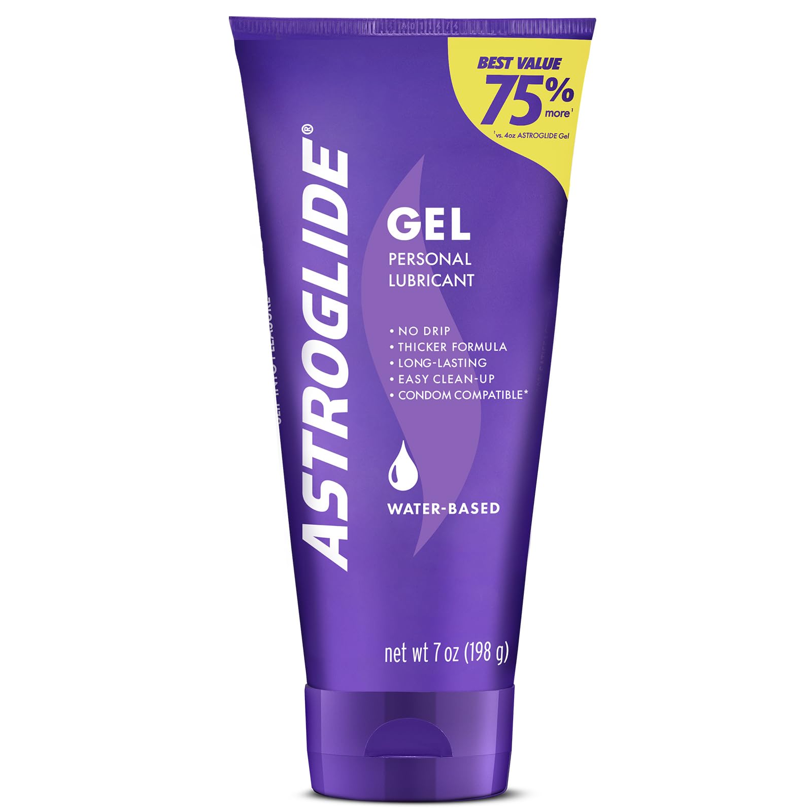 ASTROGLIDE Water-Based Lube, Thicker Gel, Stay-Put No Drip, 7 Fl Oz | Thick gel 