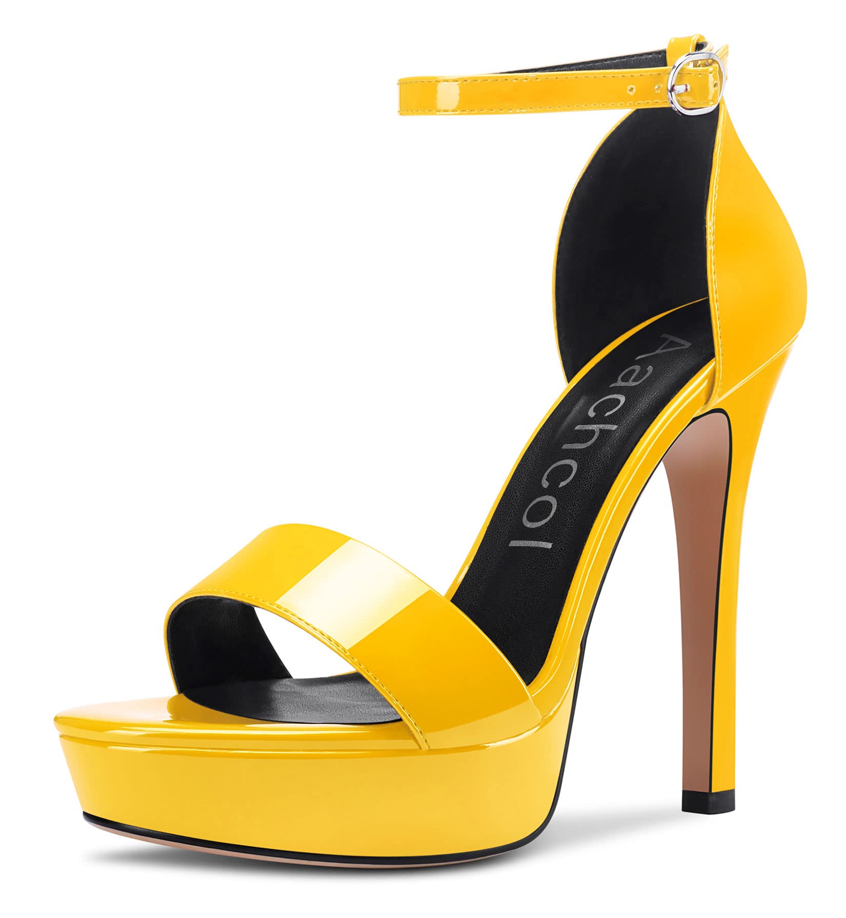 Aachcol Women's Platform Sandals Peep Open Toe Stiletto High Heel Ankle Strap Bu