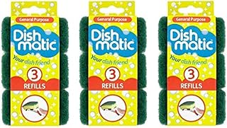 Dishmatic Cleaning Sponge, Foam, Green, 9 Count (Pack of 1)