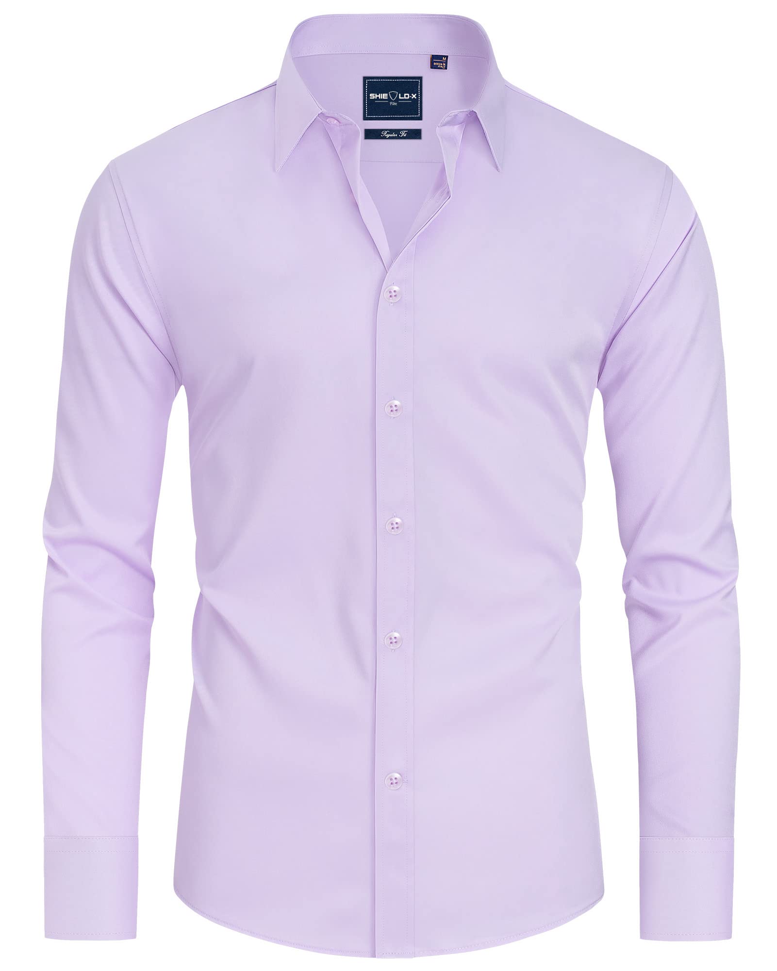 Alimens & Gentle Camicia da uomo antimacchia, vestibilità aderente, con