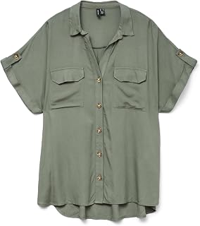 VERO MODA Vmbumpy Women's T-Shirt S/S Wvn Ga Noos Short Sleeve Shirt (Pack of 1)