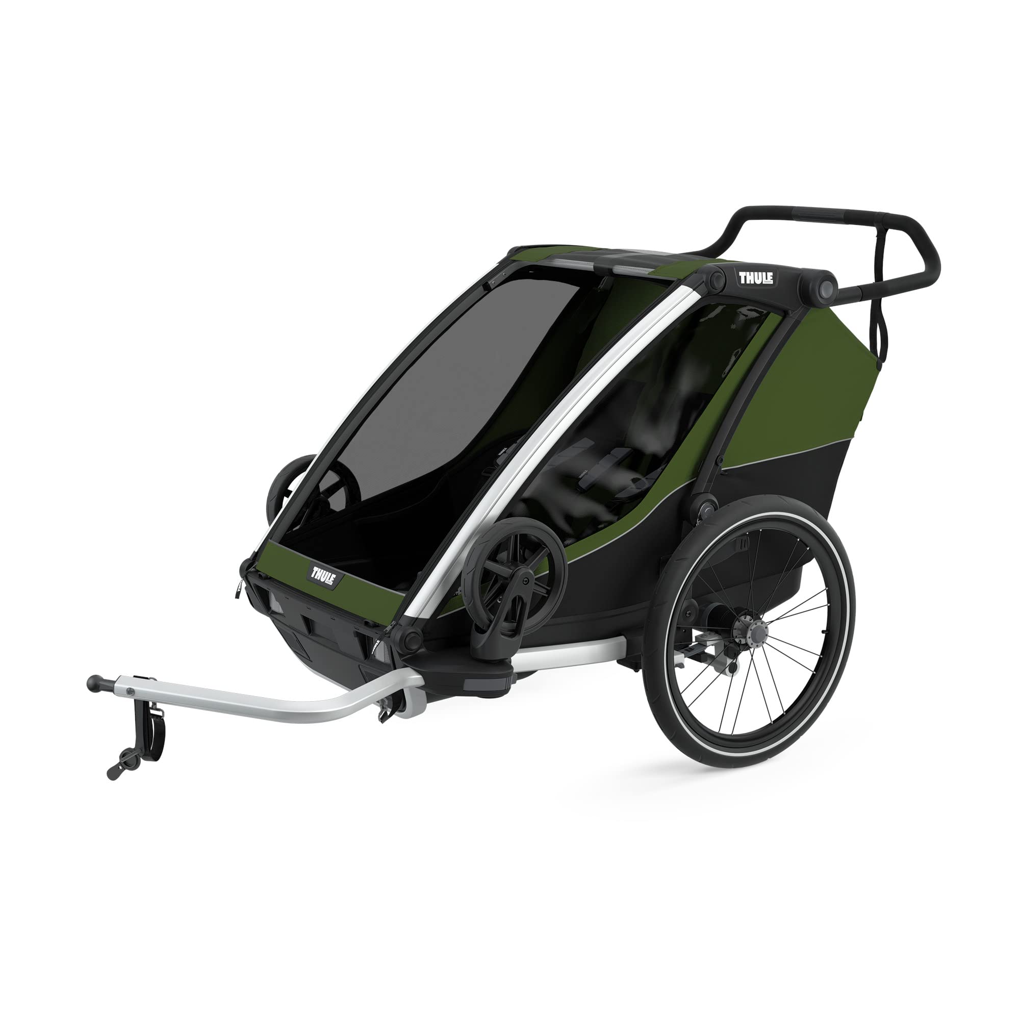 Thule, Chariot Cab 2, Trailer/Stroller, Aluminium/Cypress Green, Uni, Unisex-Adu
