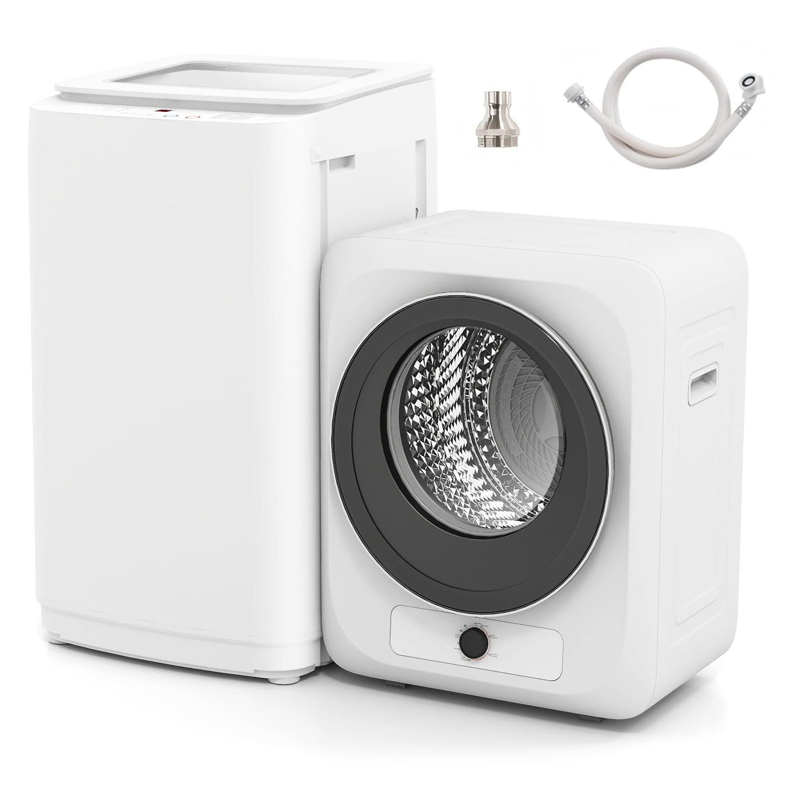 VCJ Portable Washing Machine and Dryer Set, 17lbs Fully Automatic Washer and 10l