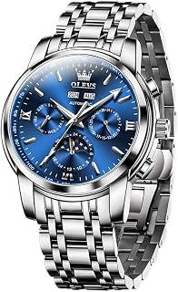 OLEVS Automatic Men Watch Black Face Tourbillon Self Winding Mechanics Luxury Business Stainless Steel Strap Luminous Waterproof Wrist Watch