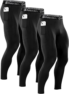 Niksa 2 Pieces Men's Running Leggings Sports Long Compression Pants