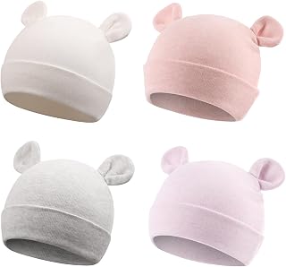 JANGANNSA Cotton Newborn Baby Boys Hat Cute Infant Toddler Baby Beanie for Girls Newborn Hospital Hat Spring Autumn