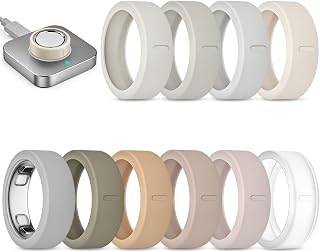 sylacor 10 Pack Ultra-Thin Cover Compatible with Oura Ring 5 | Anti-Scratch Silicone Ring Protector Case Oura Ring 5 Accessories for Men Women, Support Charging with Cover on