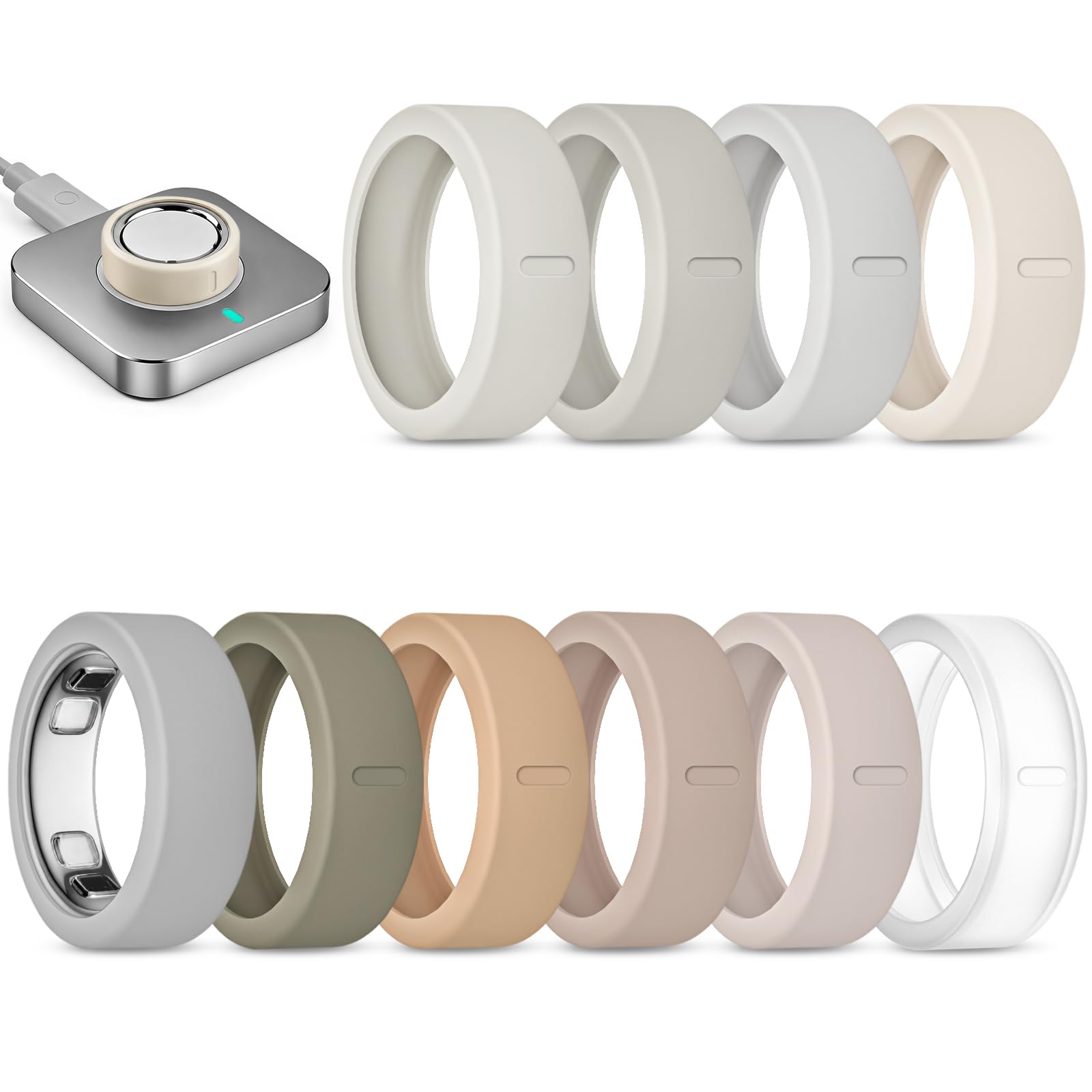 sylacor 10 Pack Ultra-Thin Cover Compatible with Oura Ring 5 | Anti-Scratch Sili