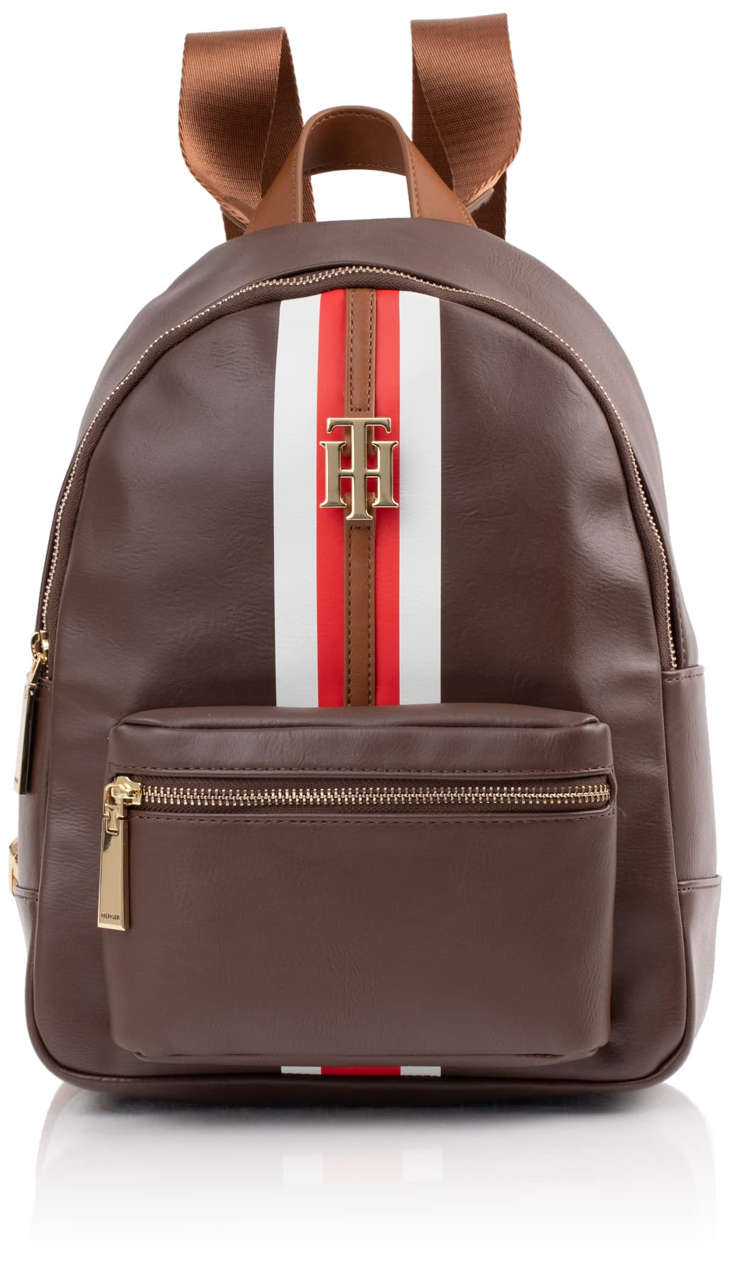 Tommy Hilfiger Jaden Plus-bkpk-smth PVC Backpack, Chestnut, One Size for Women