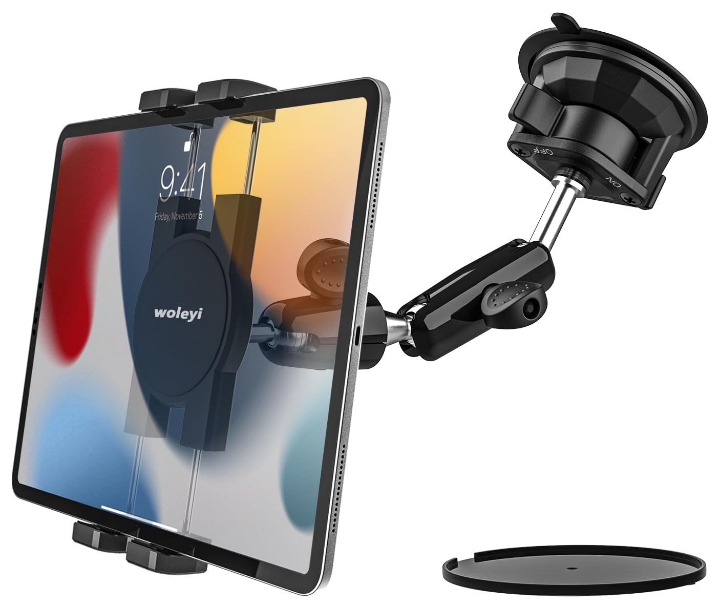 Strong Suction Cup Car Tablet Holder [Adjustable & Strong Arm]