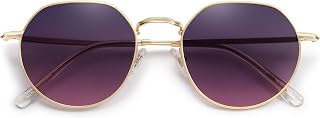 SOJOS Retro Panto Rounded Polarized Sunglasses for Women Men SJ1157,Medium