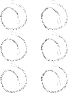 Quowvni 6Pcs Toilet Chain Replacement, 9.84" Toilet Flapper Chain, Stainless Steel Toilet Flapper Lift Chain | Universal Toilet Bowl Flush Chain | with Hook and Ring for Most Toilet Flappers