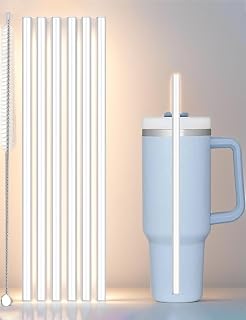 Replacement Straws Compatible with Stanley Tumblers 40 oz 30 oz Reusable Drinking Straws with Cleaning Brush (6 Pack)