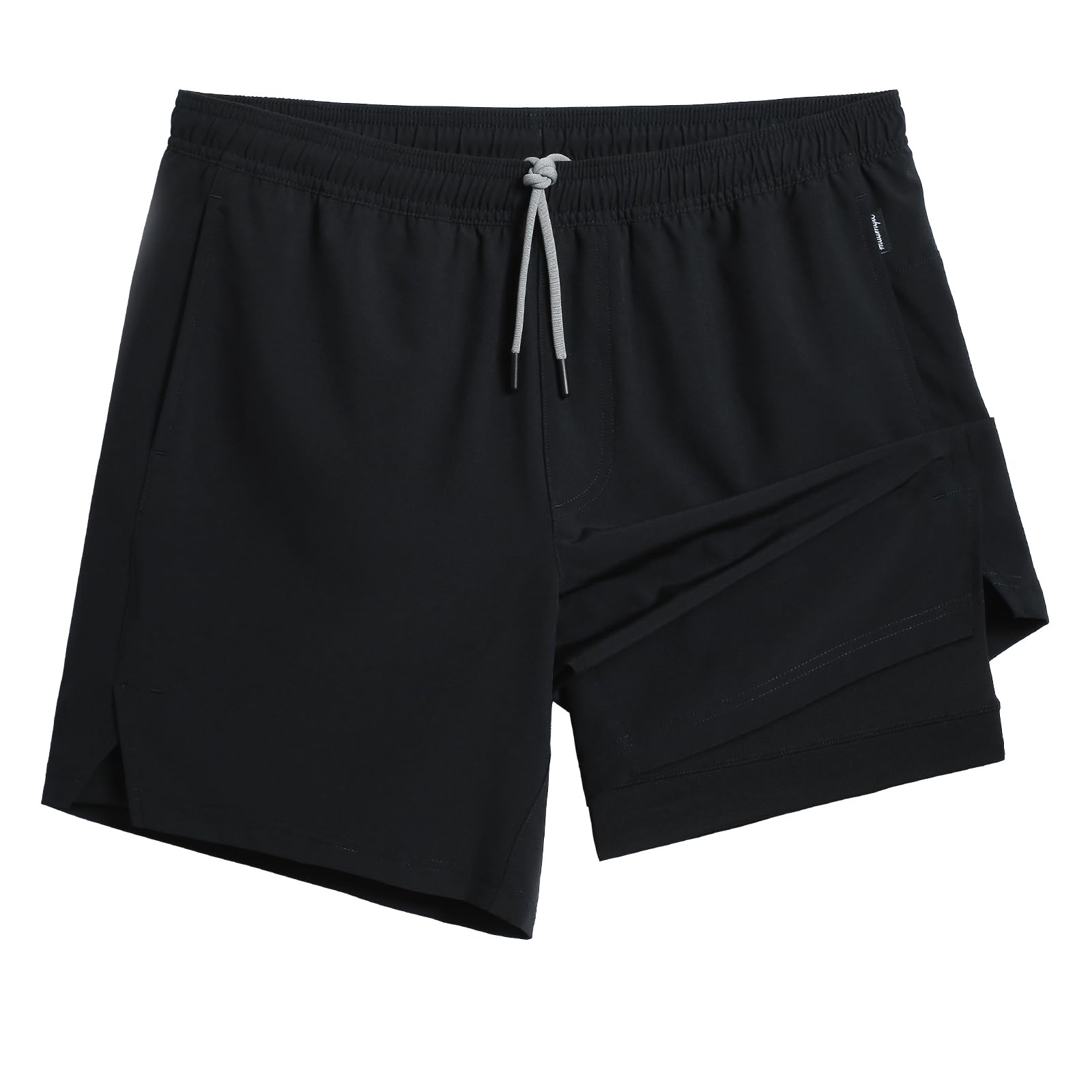 maamgic Mens Gym Shorts 7 Crotch Stretch Lining 2 in 1 Workout Shorts Men Quick 