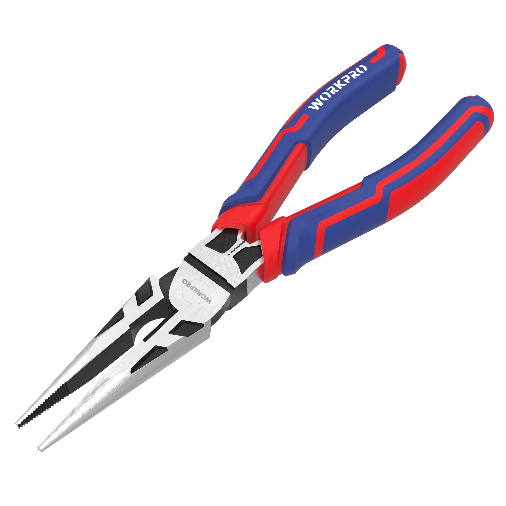 WORKPRO Premium 8” Needle Nose Pliers, Paper Clamp Precision, Heavy-Duty CRV Ste