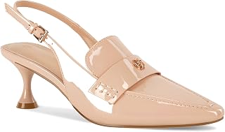 Coutgo Women's Pointed Toe Sandals Slingback Kitten Heel Pumps Slip On Ankle Buckle Dress Shoes