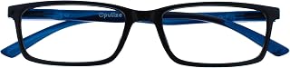 OPULIZE See - Blue Light Glasses Narrow Frame Spring Hinges Improves Sleep Games Computer Black Men Women B9-1+0.00