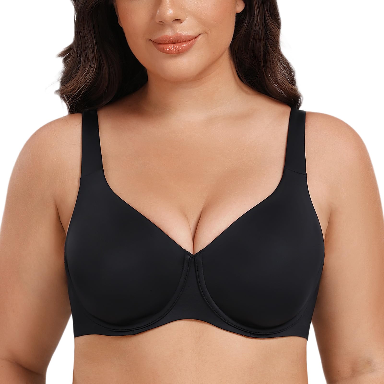 MELENECA Women Bra Large Size Reducer Underwire Full Coverage Unlined Seamless C
