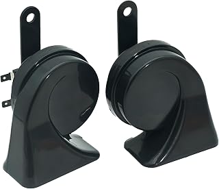 NEOGET 12V Loud Car Horn, Waterproof Dual-Tone Universal Kit | Universal 12V car and truck horn delivers high/low tones in sealed ABS housings; four connection wires are included.