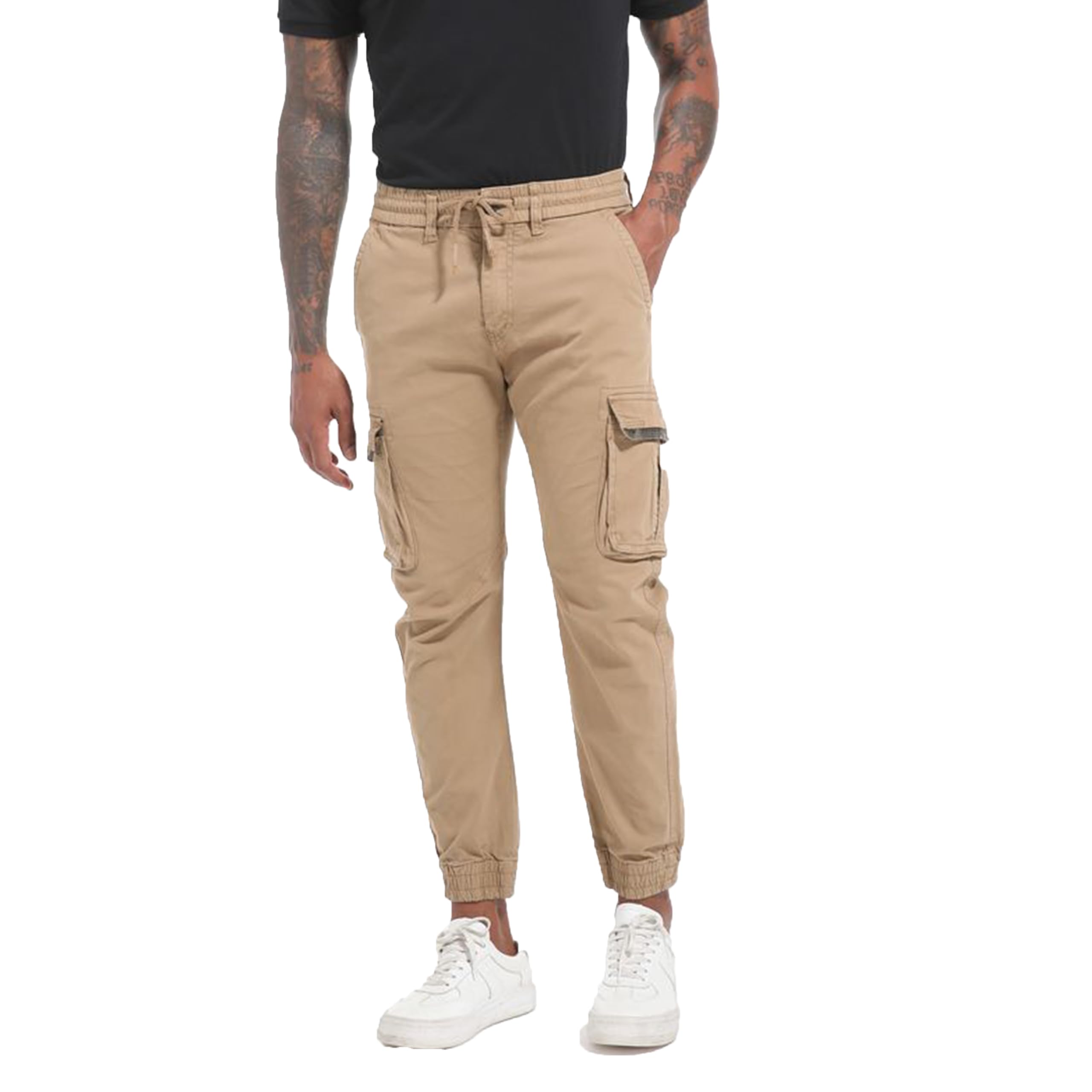 DON JOHNSON Men's Cargo Trousers with 6 Pockets Casual Trousers