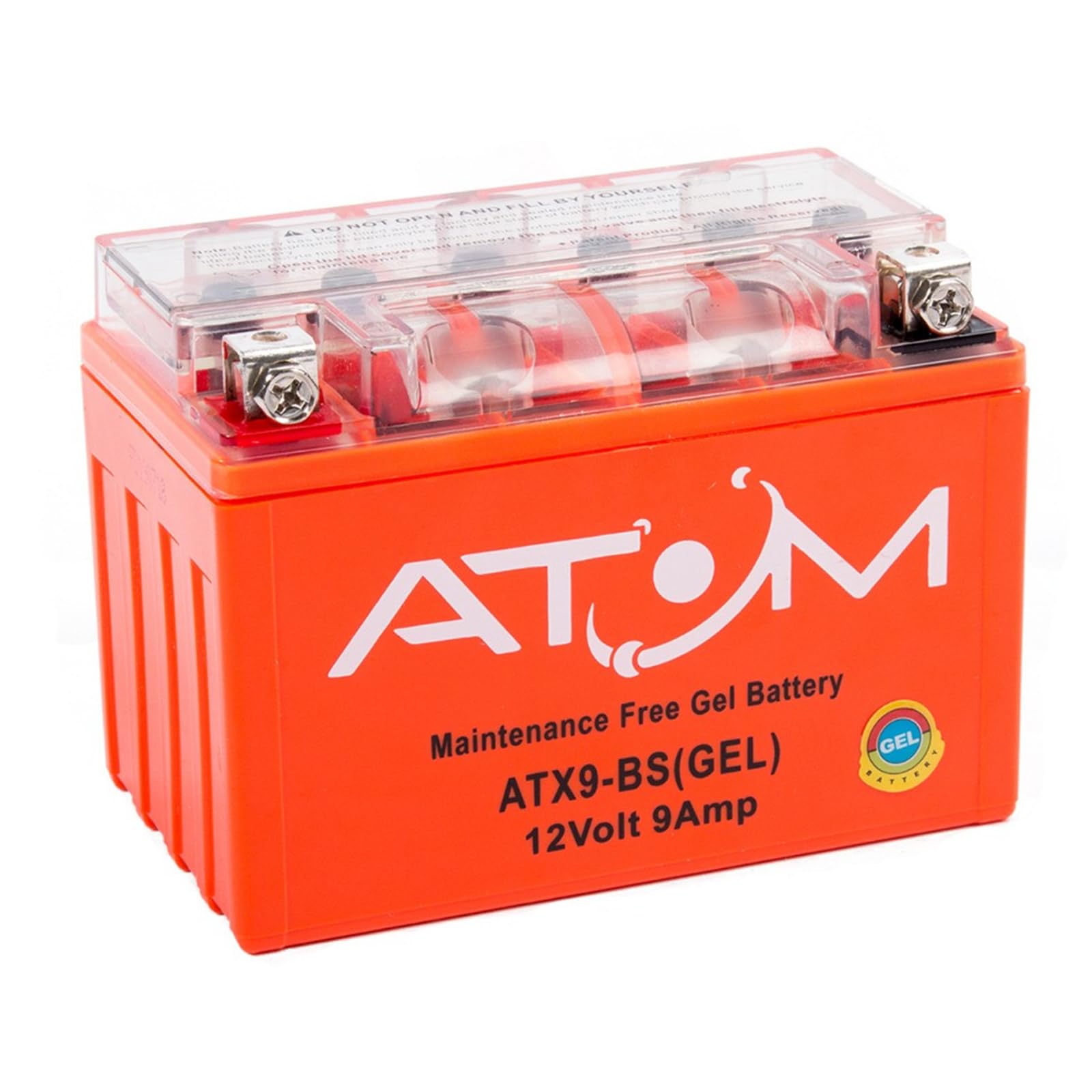 ATX9-BS - Atom Gel Motorcycle Battery Factory Sealed 12V 9Ah