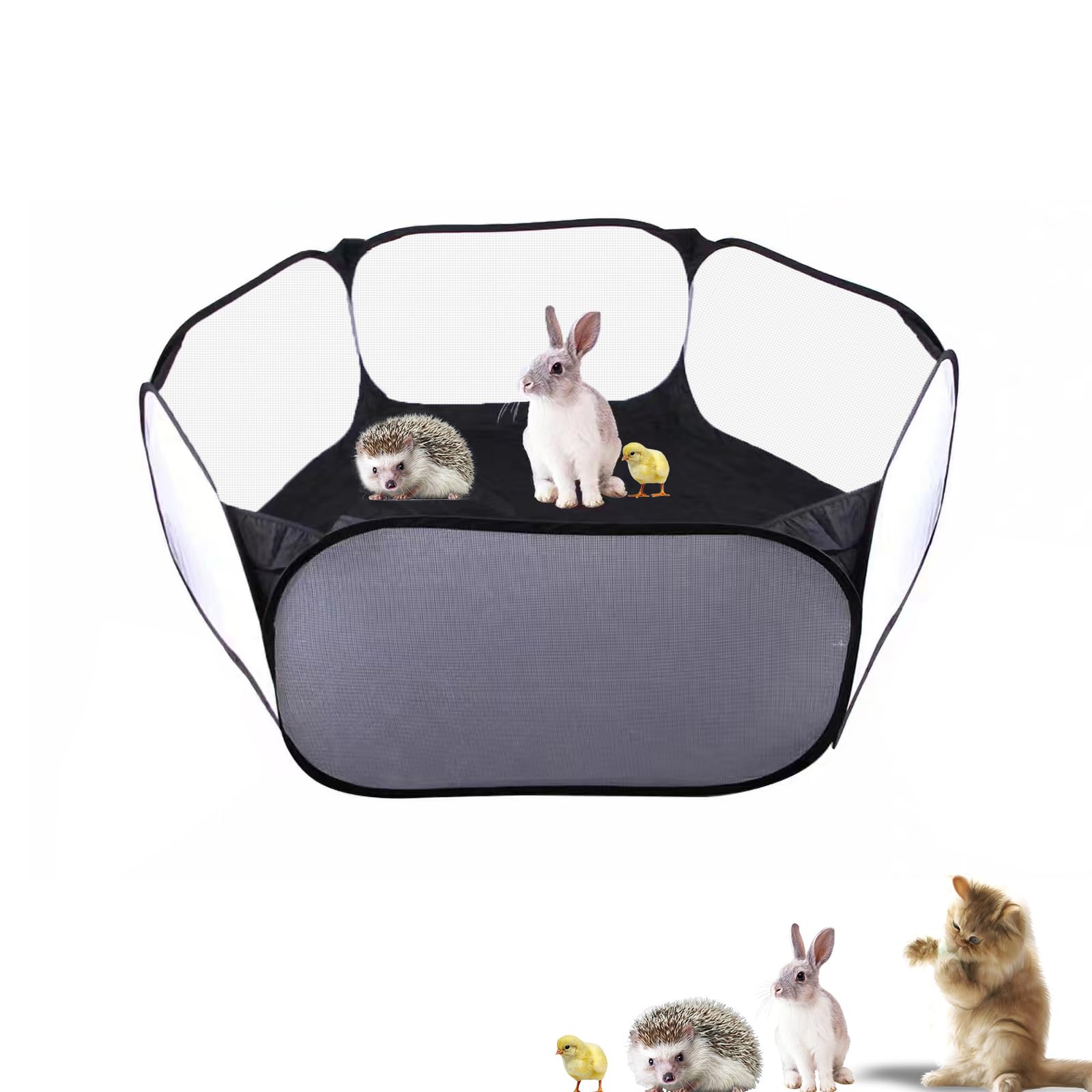 Small Animals Playpen, Portable Pop-up Open Interactive Pet Tent, Indoor Outdoor