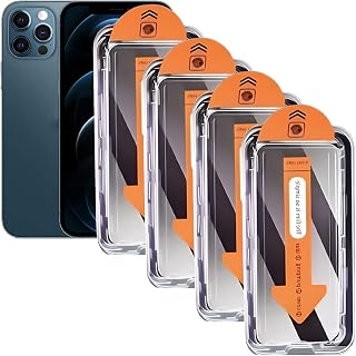 4 Pack Matte Privacy Screen Protector for iPhone 12 Pro Max 6.7-Inch Auto Dust Removal, No Bubbles,Anti-Spy Tempered Glass Film, Easy Installation