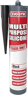 EVO-STIK Multipurpose Silicone Sealant Black - Waterproof & Mould Resistant | For Interior and Exterior Use