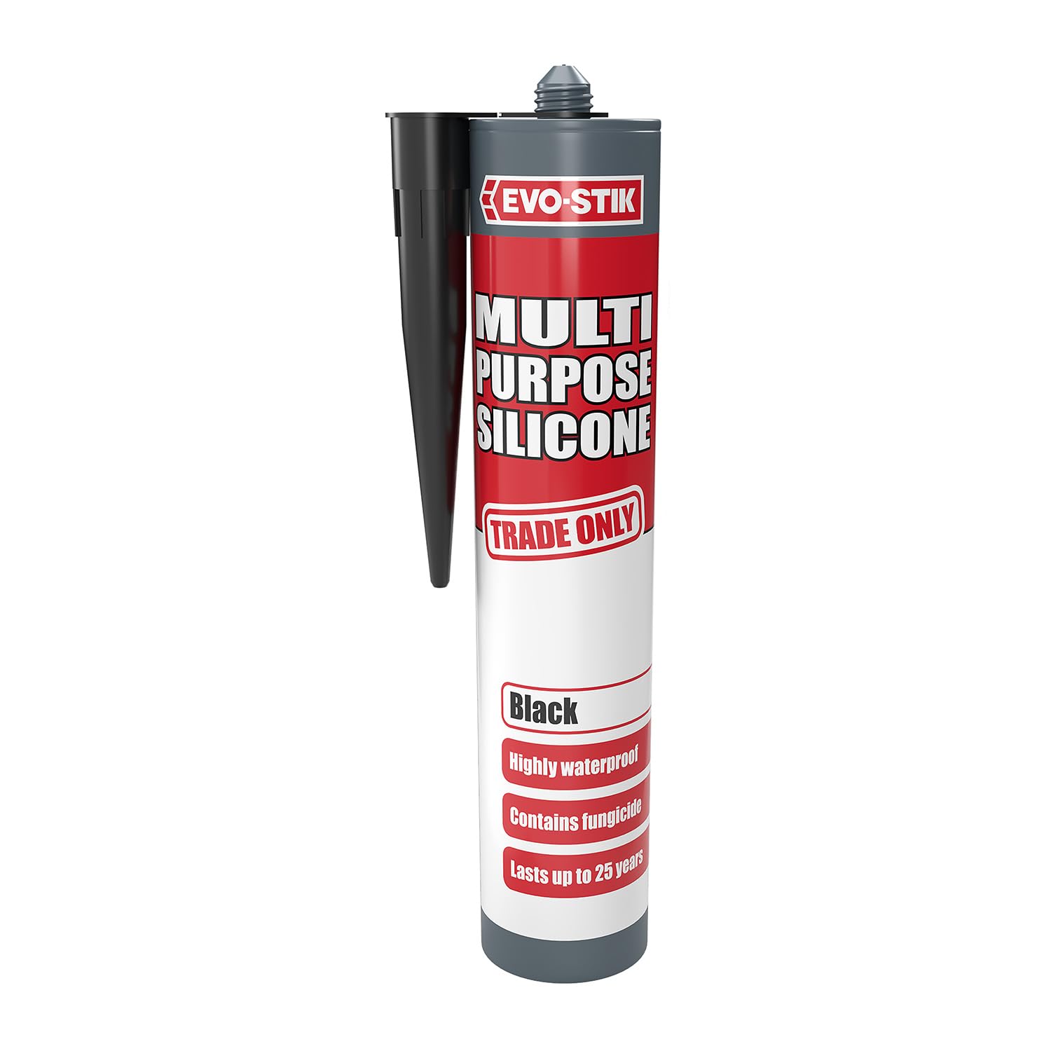 EVO-STIK Multipurpose Silicone Sealant Black - Waterproof & Mould Resistant | Fo