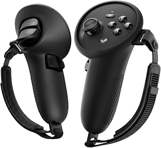 Spigen Cushioned Controller Grips for Steam Frame VR Controller (2026) | Padded Comfort Strap, Adjustable Size, Non-Slip Dotted Grip, Silicone Fit for Steam Frame Accessories - Black