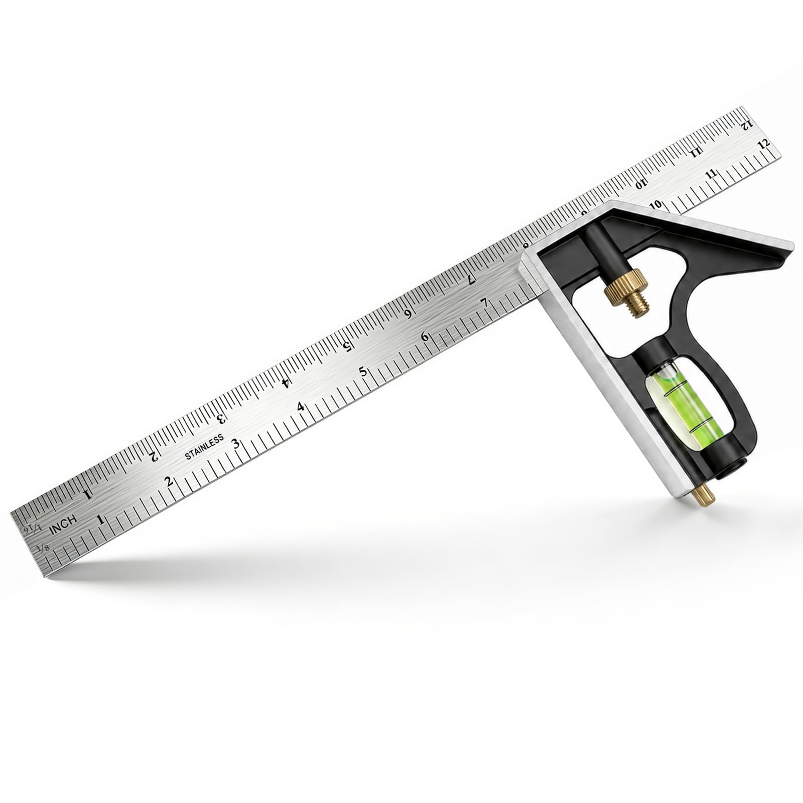 Micymedo 12 Inch Combination Square, Adjustable Carpenter Square with Stainless 