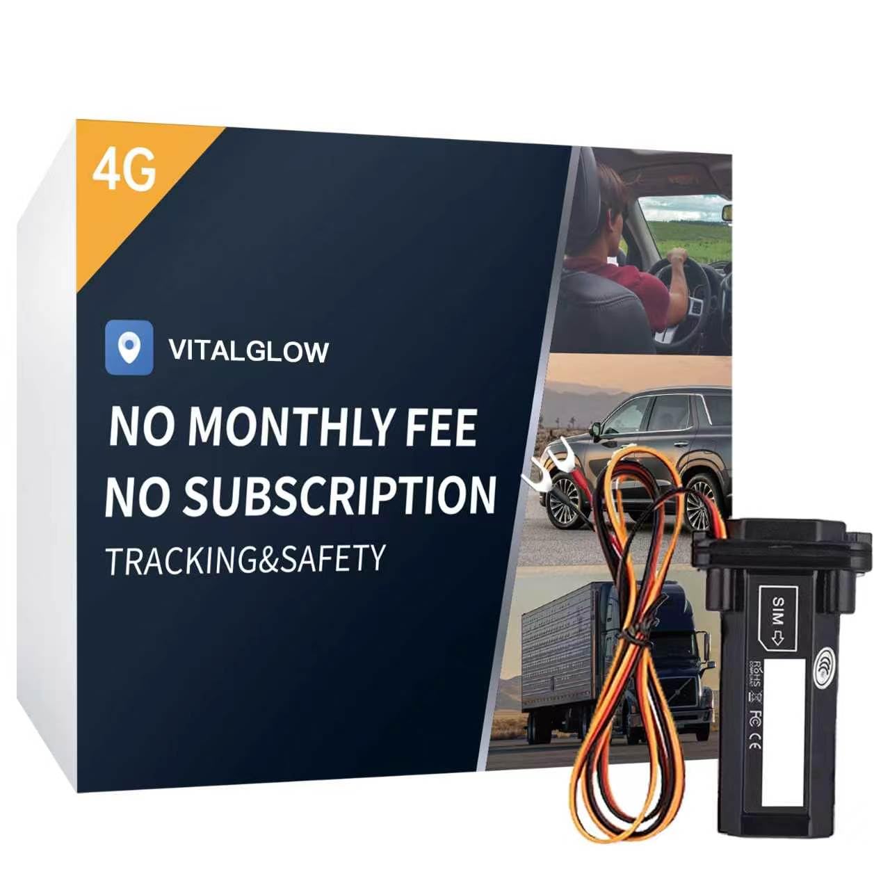 Hardwired GPS Tracker for Vehicles, No Monthly Fee, No Subscription | 9–95V Dire