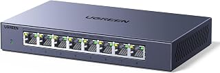 UGREEN 8 Port 2.5Gbps Unmanaged Network Switch Hub | Metal Case, Ethernet Splitter, Plug & Play for Gaming/Office/NAS/PC/TV/Router/Camera, Fanless, High-Speed