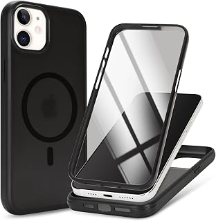 for iPhone 12/12 Pro Case with Screen Protector,Black