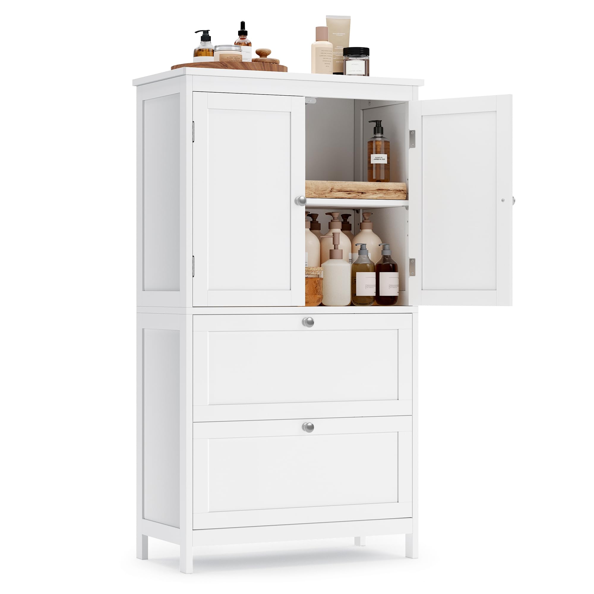 VASAGLE Bathroom Floor Storage Cabinet, Bathroom Storage Unit, Freestanding Cabi