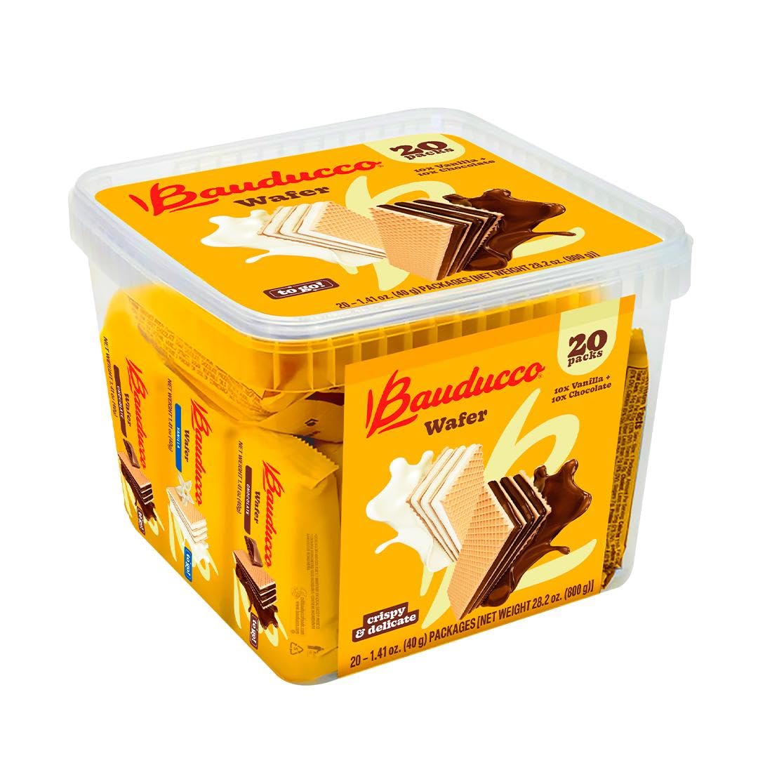 Bauducco Chocolate & Vanilla Wafer Cookies - Convenient Single Serve Wafer Cooki