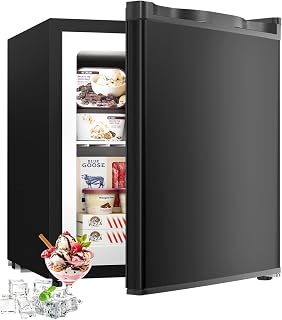 Feelfunn 1.1 Cu.ft Mini Freezer, Small Upright Freezer, Black | -7.6°F-6.8°F, 7 Temp Settings, Removable Shelf, Reversible Door, 360°Uniform Cooling, Small freezer for Bedroom Office Dorm