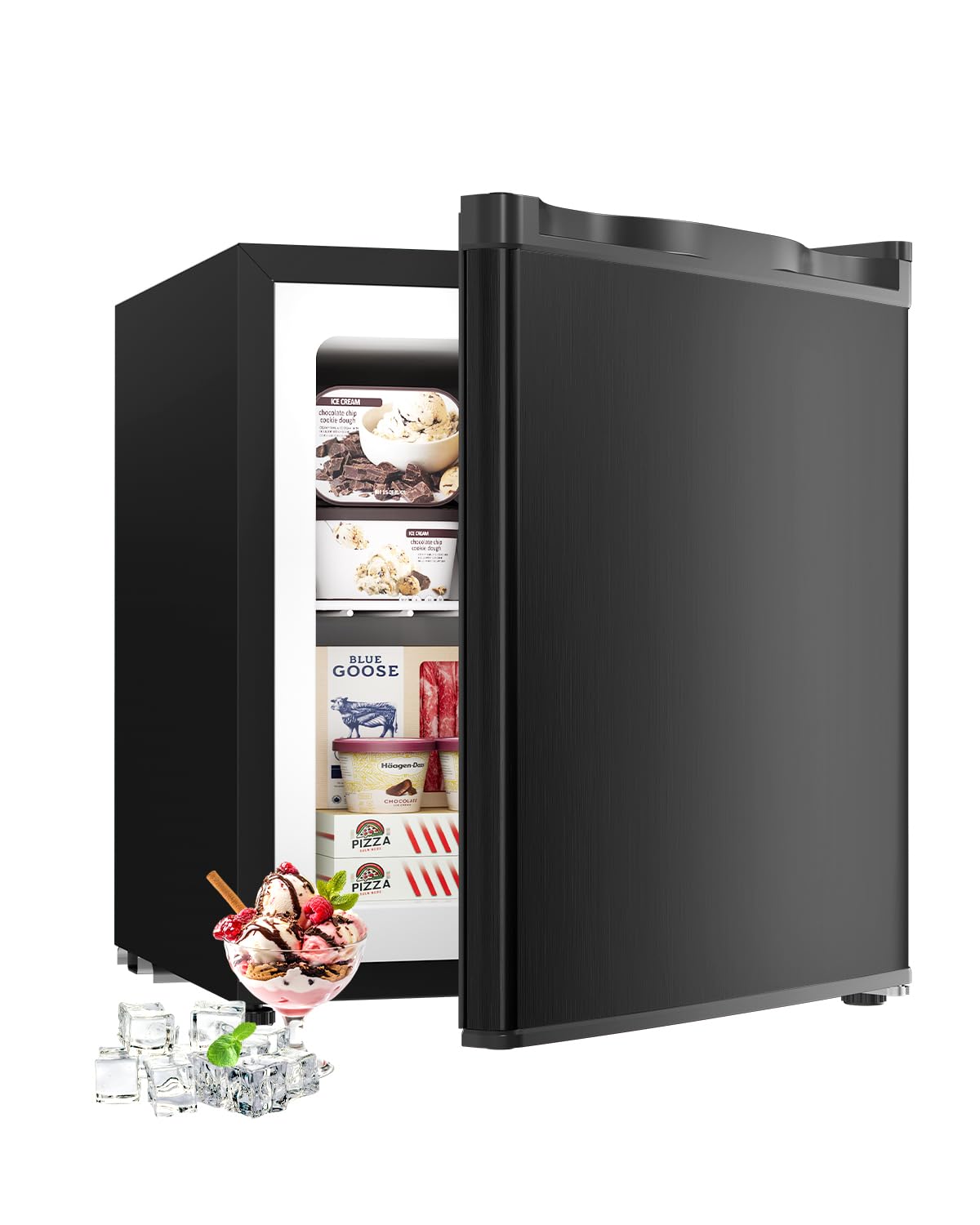 Feelfunn 1.1 Cu.ft Mini Freezer, Small Upright Freezer, Black | -7.6°F-6.8°F, 7 