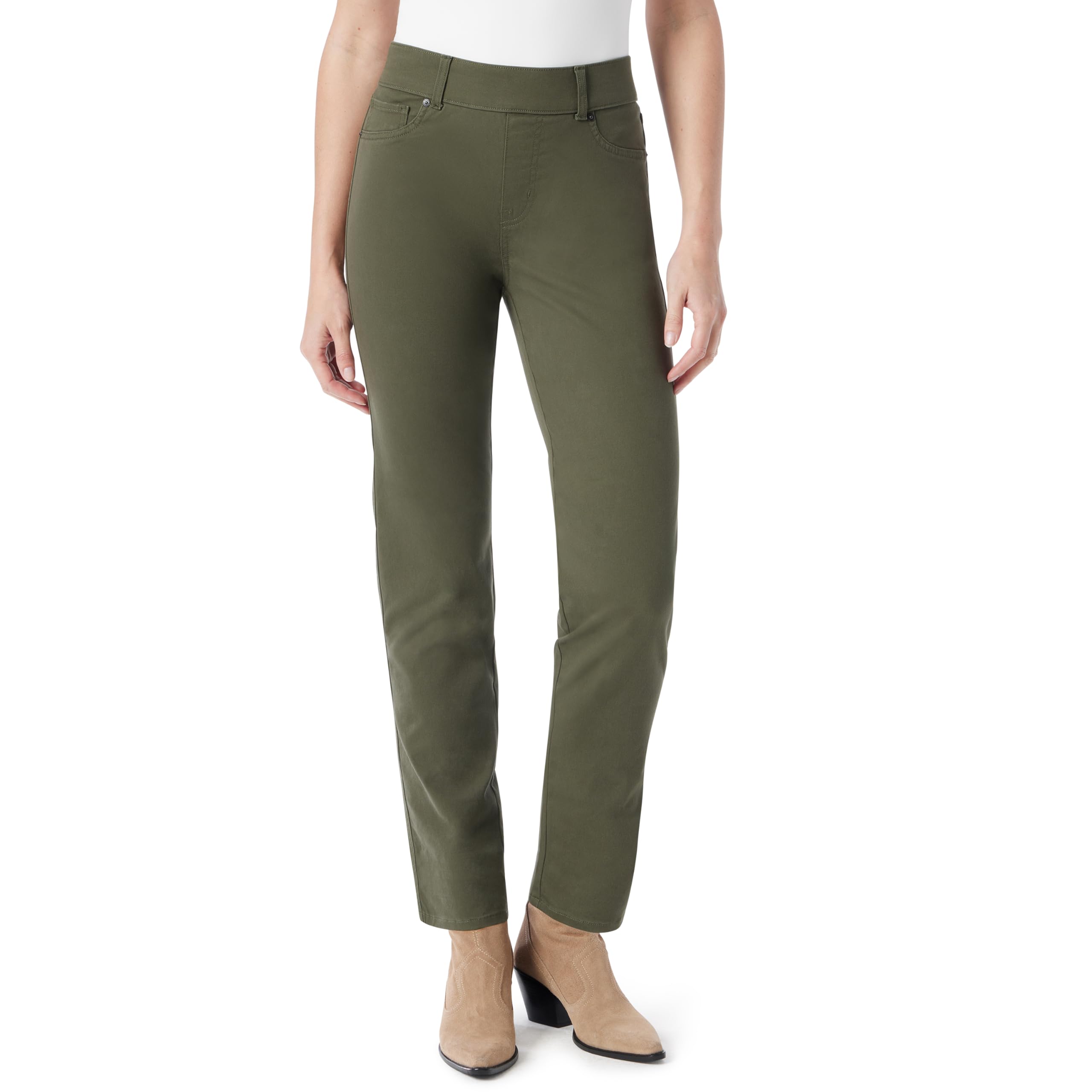 Gloria Vanderbilt - Shape Effect Pull On High Rise Straight Leg Jean Standard, W